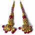 rani Pink Color beads | Jarkan Glass beads | jarkan Work Latkan | Latkan Hanging | Golden Color Cones With Beads Latkan Hanging Set Of 2 | Golden Color | Cones With Beads latkan | Hanging Beads | Hanging Latkan | Set of 2 Hanging Latkan | Art Craft | Online Craft | Hobby Craft | Craft Material | Craft Shop India | Craft Store Online