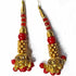 Red Color beads | Jarkan Glass beads | jarkan Work Latkan | Latkan Hanging | Red Color Cones With Beads Latkan Hanging Set Of 2 | Golden Color | Cones With Beads latkan | Hanging Beads | Hanging Latkan | Set of 2 Hanging Latkan | Art Craft | Online Craft | Hobby Craft | Craft Material | Craft Shop India | Craft Store Online
