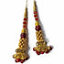 Maroon Color Glass Beads | Jarkan Work Latkan | Latkan Hanging Set Of 2 | Latkan Hanging Set Of 2 | Cones With Beads latkan | Hanging Beads | Hanging Latkan | Set of 2 Hanging Latkan | Art Craft | Online Craft | Hobby Craft | Craft Material | Craft Shop India | Craft Store Online