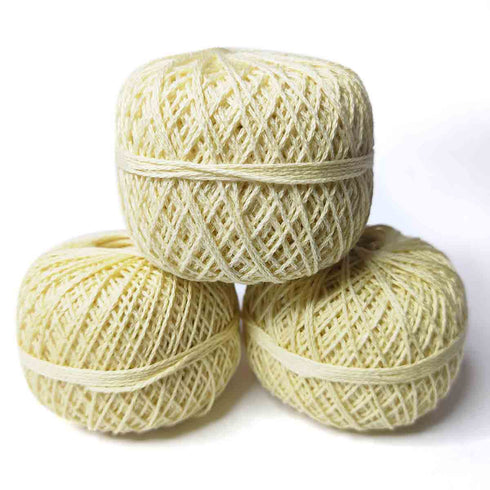 Cream Color 3 Ply Crochet Thread Cotton Yarn for Knitting & Craft Making