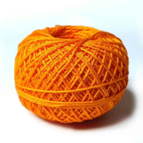 Orange Color 3 Ply Crochet Thread Cotton Yarn for Knitting & Craft Making
