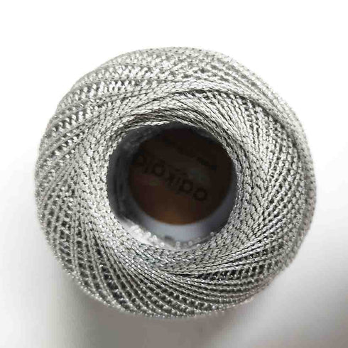Metallic Silver Cotton Crochet Thread Balls for Knitting, Weaving, Embroidery and Craft Making