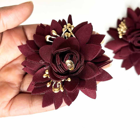Dark Maroon Color Flower Set Of 6