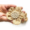 Beige Color Jute Flower Set Of 10
