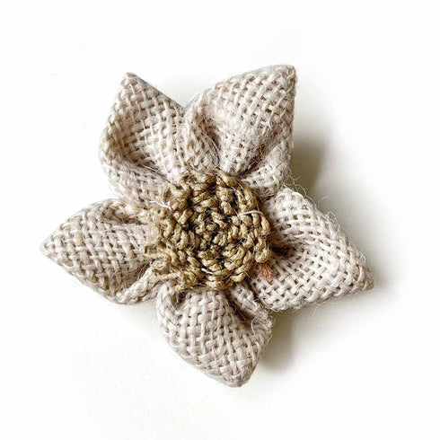 Cream Color Jute Flower Set Of 10