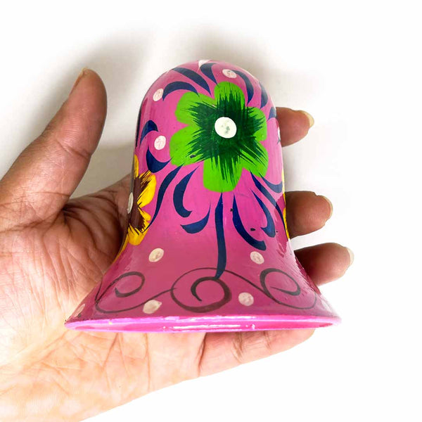 Pink Color Bell | Big Size | HandPainted bells | Art Craft | Craft Shop India