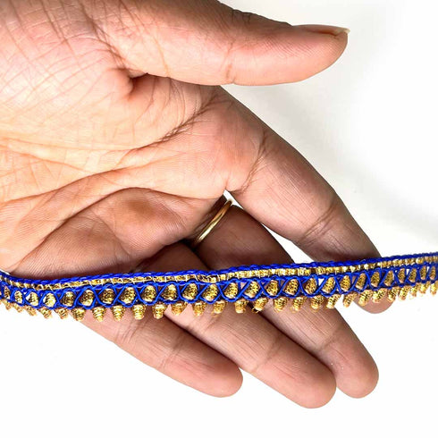 Blue & Golden Zari Gota Lace & Border - ( 9mtr )