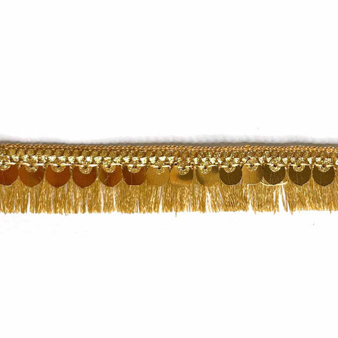 Golden Zari Tassel Fringe Sequence Lace & Border - ( 9mtr )