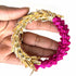 3 Inches Half Rani Pink & Half Golden Gota Ring Set Of 6