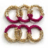 3 Inches Half Rani Pink & Half Golden Gota Ring Set Of 6