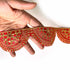 Red With Zari Work Semi Circle Lace & Border ( 9mtr )