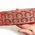 Red Velvet With Golden Zari Embroidered Border- ( 9mtr, Design_1 )