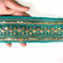 Teal Green Velvet With Golden Zari Embroidered Border- ( 9mtr, Design_1 )