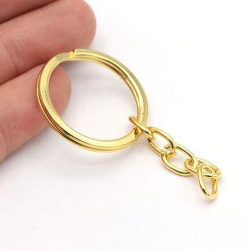 Golden Key Ring (with chain) Set Of 10