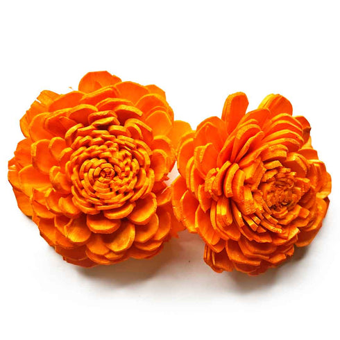 Orange Sola Wood Flower Pack of 10
