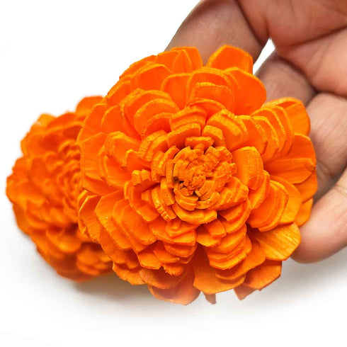 Orange Sola Wood Flower Pack of 10