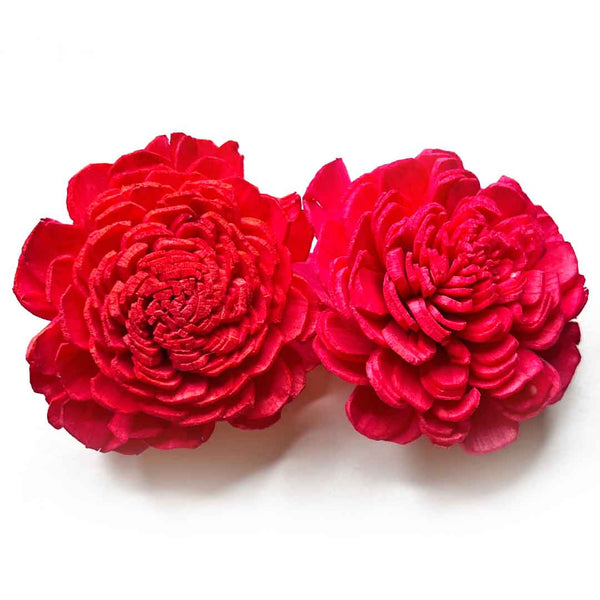 Red Sola Wood Flower Pack of 10 | Sola Wood | Red Sola | Flower Pack | Craft Shop India