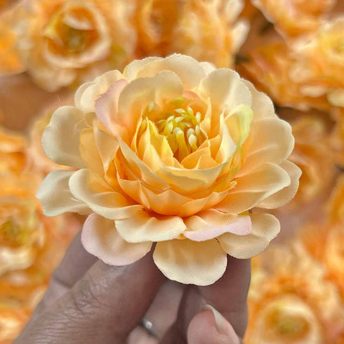 Peach Color Peony Flower Head Artificial Pack of 20 (5.5cm)
