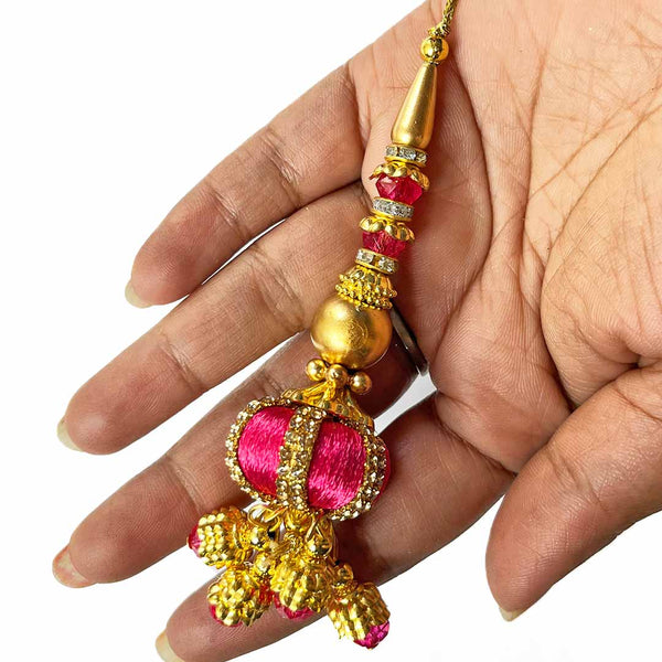 Rani Pink | Silk Thread | Ethenic Work | Latkan | Hanging Tassels | Set of 2 | Decoration | Women's fashion | Indian Tradition | Art Culture | Tassels | rani Pink Color Tassel | Craft SHop India