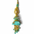 Teal Green Silk Thread Cone With Glass Pipe Ethnic Work Latkan Hanging Set Of 2