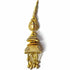 Beige Silk Thread Cone With Glass Pipe Ethnic Work Latkan Hanging Set Of 2