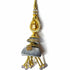 Grey Silk Thread Cone With Glass Pipe Ethnic Work Latkan Hanging Set Of 2
