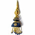 Dark Blue Silk Thread Cone With Glass Pipe Ethnic Work Latkan Hanging Set Of 2