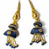 Dark Blue Silk Thread Cone With Glass Pipe Ethnic Work Latkan Hanging Set Of 2