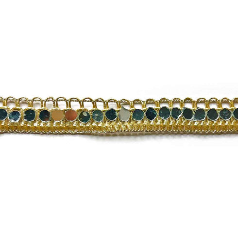 Golden Zari & Original Mirror Lace & Border - ( 8mtr )