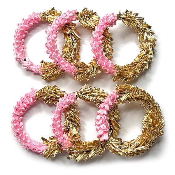 Pink & Golden Gota Ring | Wedding Decoration | Traditional Art | Dress Making | DIY | Jawellry Making Material | craft shop india | india craft shop | carft