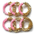 3 Inches Pink & Golden Gota Ring Set Of 6