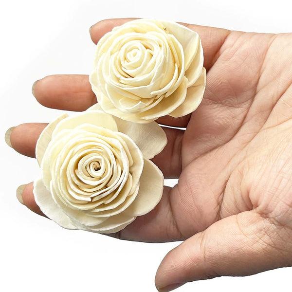 Cream Color Sola Wood Rose Flower | Wood Flower | Cream Color Sola Wood | Cream Color Sola Wood Rose Flower Pack of 10 | Craft Store | Craft Store | Art Craft | Decoration | Festivals | Shadi Decoration | Wedding Decoration | wooden Color Flower | Artificial Flower | Craft Shop india | india craft shop | shop craft india
