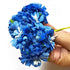 Blue Color Fabric Flowers Bunch 2 Of 12 PCS.