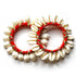 3 Inches Red Color Kaudi Shells Bangle/Ring Set Of 2