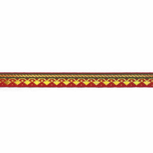 Red & Golden Zari Color Weaving Border 0.5 Inch- ( 5 mtr )
