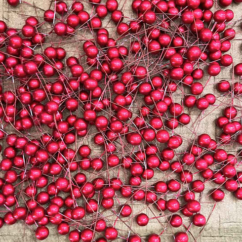 Red Color Berries Stem Pack Of 50