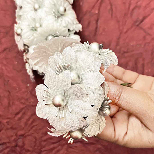 Silver Tissue Flower Bunch 2 Of 12 PCS.