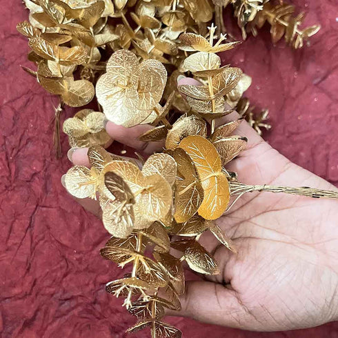 Golden Color Leaves Bunch Pack Of 2 ( 12 stems)