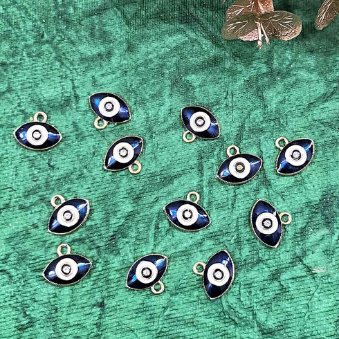 Dark Blue Color With Stone Evil Eye Top Whole Metal Charms Set Of 6