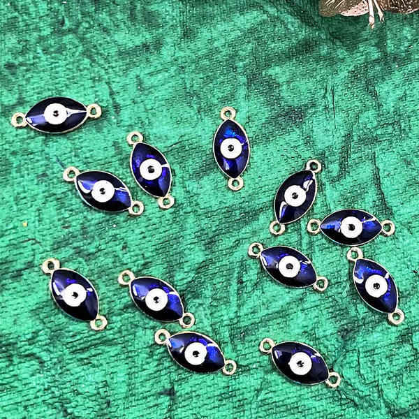 Blue Color Evil Eye Two Sided Whole Metal Charms Set Of 6 | Craft shop india | india craft shop | shop carft