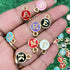Multicolor With Golden Alphabet Round Shape Metal Charms Set Of 20