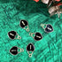 Black Color Heart Shape Metal Charms Set Of 6