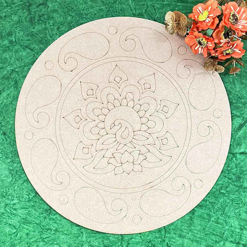 Peacock Mandala Design MDF Engraved Base 12 INCH | Peacock | Mandala | Design | MDF | Cutouts | Engraveds | Base | MDF Cutouts