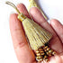 Golden Color Thread Tassels With Beads Set Of 2