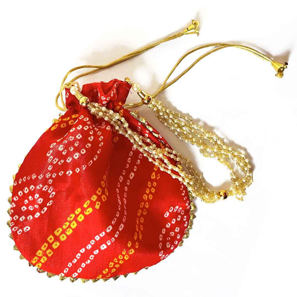 Rajasthani Style | Bright Red Lehariya | Potli Pouch | Wedding favors | Craft Shop India