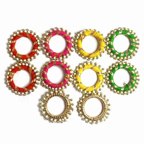 2 Inches Multi Color | Beads Ring Pack Of 10 | Craft Shop India | Shop india | Indian Craft Store | india craft shop | Gota Rings | Rajasthani Gota
