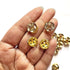 Brown Color Crystal Stones Round Shape Fancy Buttons Set Of 10