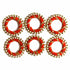 2 Inches Red Color Gota & Beads Ring Pack Of 10
