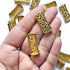 Gold Metal Rectangle Shape Fancy Buttons Set Of 10