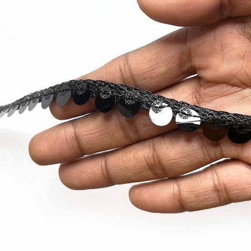 Black Color Sequence Lace Border (9 meter)